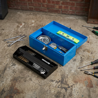 Boîte à outils portable en métal robuste, mini, étanche, avec 1 tiroir, 1 compartiment, poignée de transport supérieure, pour garage et atelier