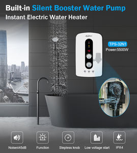 เครื่องทำน้ำอุ่นไฟฟ้าแบบทันที Anlabeier 5500W พร้อมปั๊มน้ำ จอแสดงผล LED ตัวเครื่องพลาสติก องค์ประกอบความร้อนสแตนเลส เหมาะสำหรับรถบ้านและโรงแรม - Product Image 4