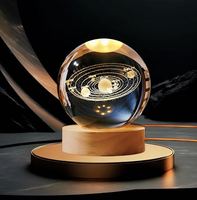 Nouveau produit 3D boule de cristal veilleuses saint valentin noël Halloween ornements Interface USB Regalo de Navidad