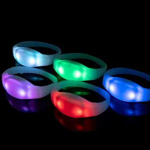 Light Up Parties Big Events Custom LOGO LED Wristbands Remote Controlled LED Bracelets