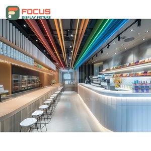 Vitrine à café intégrée avec porte haute en verre, en chêne naturel, pour la présentation de produits de café - Product Image 4