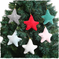 Ornements de Noël en velours en forme d'étoile, 4,3 pouces, pendentifs en peluche pour arbre de Noël, couleurs assorties, décoration de fête et de maison