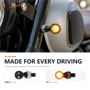 Mini-Fahrlicht Motorrad Silber Zinklegierung LED-Blinker E-Kennzeichnung 12V IP65 Wasserdicht M8 Schraube Universelle Passform - Product Image 3