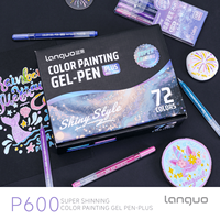 Ensemble de 72 stylos gel en plastique pailletés, couleurs métalliques néon, pointe de 1,0 mm, non effaçables, pour scrapbooking, journalisation, art