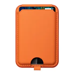 Nuevo a prueba de golpes Pu cuero silicona titular teléfono celular imán tarjeta bolsas caso magnético billetera para Iphone