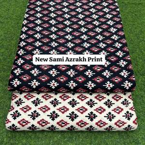 Tissu en coton imprimé ethnique Sami Azrakh, motif indien traditionnel, tissu respirant, idéal pour la confection de robes, la couture et l'artisanat - Product Image 2