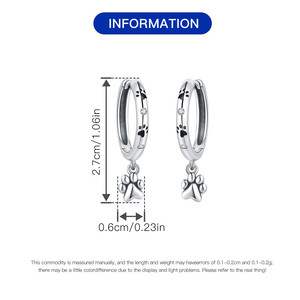 Pendientes de Borla con Huella de Pata de Mascota en Latón y Cobre Blanco de la Serie Animal - Regalo Creativo para Mujeres - Product Image 5