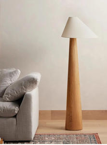 现代北欧风格发光二极管实木落地灯简约设计客厅卧室酒店和办公室铁体 - Product Image 3