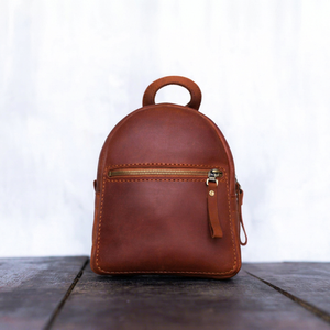 Mochila Mini de Cuero Genuino Personalizada de Lujo, Directo de Fábrica, Mochila de Viaje Pequeña de Cuero Vacuno, Venta al Por Mayor LSBP-0060 - Product Image 1