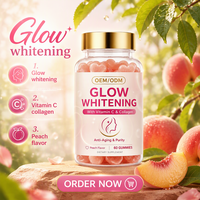 Gummies éclaircissantes personnalisées OEM ODM, supplément à base de plantes, glutathion, collagène, vitamines C, E, B12, extrait de pépins de raisin, beauté naturelle