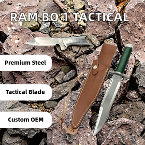 Cuchillo RAM BO 1 Personalizable DIY OEM de Acero Inoxidable de Alta Calidad con Funda Industrial y Hoja Recta de Nylon - Product Image 2