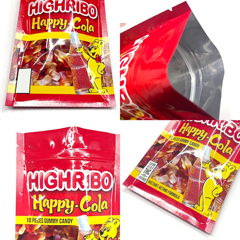 Custom a prova di odore 3.5g Gummies Mylar sacchetto di tenuta 3 lato con chiusura a chiusura lampo Snack biscotto per biscotti in plastica