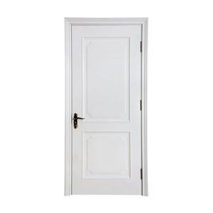 Puerta de Madera para Baño con Imprimación Blanca, Diseños de Puertas de Madera de una Sola Hoja, Pintura Blanca, Precio Económico - Product Image 1