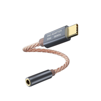 Adaptateur audio HiFi Type-C vers 3,5 mm, convertisseur DAC numérique sans perte en cuivre monocristallin, avec contrôle filaire des appels pour téléphones