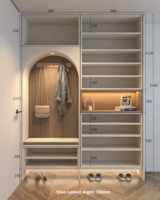 Système d'entrée tout-en-un personnalisé avec armoire à chaussures intégrée, sièges et espace de rangement suspendu – Organisateur de couloir minimaliste
