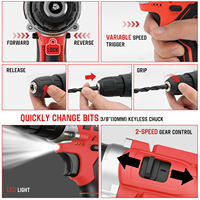 Perceuse sans fil 21V au lithium haute performance avec coffret d'outils et mallette – Kit combiné pour vélo