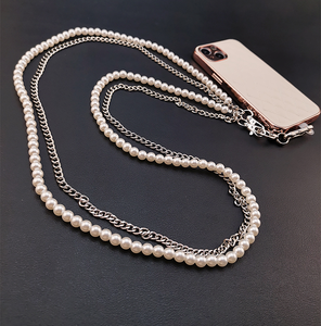 Universal Phone Case Strap Lanyard Holder mit abnehmbarem Patch-Karten einsatz Verstellbare lange hängende Seil-Telefon kette - Product Image 2