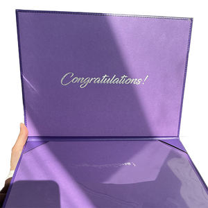 Échantillon <span class=keywords><strong>gratuit</strong></span> de couverture de <span class=keywords><strong>diplôme</strong></span> en cuir PU violet personnalisé A4/8.5*11 pouces - Product Image 3