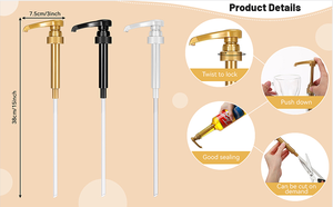 Fabrika doğrudan tedarik Dispenser 10cc kahve şurubu pompası 28 400 beyaz altın siyah <span class=keywords><strong>Torani</strong></span> şurup şişesi dağıtıcı şurup dağıtıcı pompa için - Product Image 4
