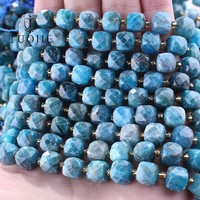 MOQ=1 Perles en pierre naturelle facettées en forme de cube de 8 mm, perles carrées cubiques de 8x8 mm, brin de perles en vrac de 38 cm