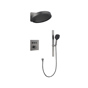 Concealed Thermostatic Shower Set Rainfall Overhead Shower Head With Handheld 1 Handle Ceramic Valve Core - Product Image 5