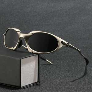 Yeni tasarım tam jant Oval şekil açık spor için bisiklet güneş gözlüğü polarize UV400 lensler Metal Unisex % UV koruma - Product Image 4