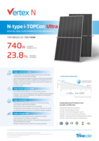 Modules solaires photovoltaïques monocristallins bifaciaux TOPCon de type N Trina Vertex N 715w 720w 725w 730w 735w 740W pour les centrales solaires à grande échelle