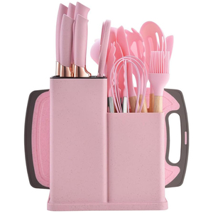 T1 Hot Selling <b>Silicone</b> Cooking Utensil With Wooden Handle 19 Piece Set of Kitchen Accessories Tableware - Product Image 1