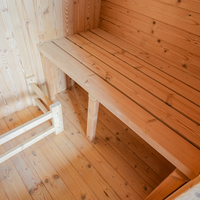 Luxuriöse Outdoor-Quadrat-Sauna, 2-4 Personen Freistehende Holz-Fass-Sauna mit Elektroofen, Bereit für den Garten-Einsatz