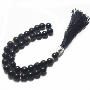 Agate de 12 mm, 33 pièces, Misbaha islamique rayé brillant, perles de prière musulmanes, cadeau du Ramadan et de l'Aïd - Product Image 1
