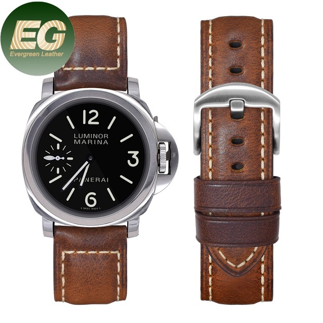 EA460 Brown Lot Packaging Black 20mm Machine Smart Apple Watch Strap for Men 19mm Top Grain with Luxury Leather Straps