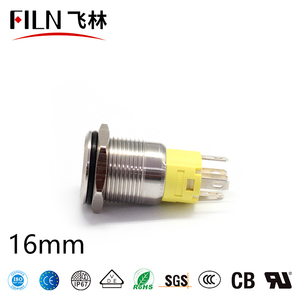 FLIN 16mm Waterproof Metal Smart <strong>Push</strong> <strong>Button</strong> <strong>Switch</strong> 12v 24v LED Momentary Wall <strong>Switch</strong> with IP67 Level 1NO1NC Combination - Product Image 4