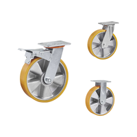 Roues pivotantes industrielles robustes en PU à âme en aluminium haute capacité de charge pour chariots et chariots de logistique