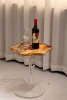 Plateau de table en bois de noyer et résine époxy, design 'Clear River', pour bar, cuisine, salle à manger, café, avec support de logo, mobilier de salle à manger d'hôtel