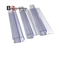 Tiras de Sellado para Puertas de Vidrio en Forma de F U H D, Tira de Sellado para Ventanas de Vidrio, Sellador para Puertas de Baño y Ducha, Burlete