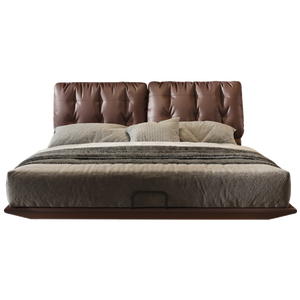 <span class=keywords><strong>Lit</strong></span> en cuir <span class=keywords><strong>suspendu</strong></span> minimaliste italien <span class=keywords><strong>Lit</strong></span> double de luxe haut de gamme pour chambre principale Mariage - Product Image 4