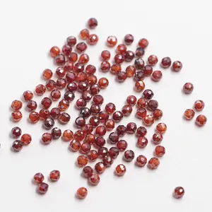 Wuzhou wholesale loose CZ stone faceted cz beads 2-15mm colorful cubic zirconia ball with hole