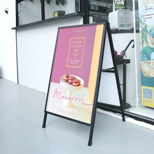 Rak <span class=keywords><strong>Display</strong></span> Tipe-A Ramah Lingkungan Tahan Angin untuk Luar Ruangan, Penyangga Papan Iklan Vertikal dari Besi, Penyangga Papan KT Berdiri di Lantai - Product Image 4
