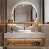 Miroir de salle de bain intelligent personnalisé de haute technologie avec haut-parleurs intégrés et lumières colorées Modern Home