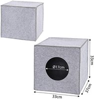 Lit pour chat en feutre carré créatif toutes saisons, maison semi-fermée pour chat, cachette pour animaux de compagnie
