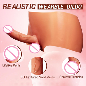 Dildos en silicone réalistes à porter, culottes avec dildo réaliste pour femmes et lesbiennes, jouet sexuel pour adultes pour le point G vaginal et la prostate anale - Product Image 5