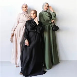 Cross-border foreign trade Middle East Saudi pile collar gown and ankle dress Simple abaya designs picture Women's abayas