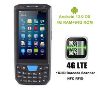 Terminaux portables robustes T80U PDA Android 13 OS 4G+64G Scanner Code-barres 4G LTE IP66 Collecteur de données logistique