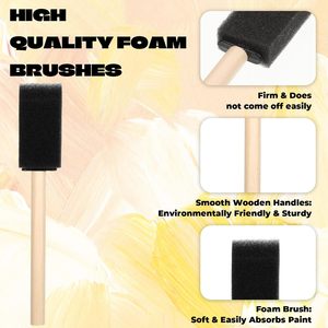 Pinceaux en mousse pour jardin d'intérieur avec manche en <span class=keywords><strong>bois</strong></span> pour la <span class=keywords><strong>peinture</strong></span>, le teintage, le vernissage, avec motif floral - Product Image 2