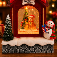 Lanterne musicale lumineuse en forme de boule de neige, avec effet de neige et de paillettes, fonctionnant sur piles, décoration de Noël pour la maison et cadeau