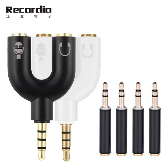 GAZ-MC13 3.5mm Audio Splitter Jack Plug Male to Aux Female Headphone Microphone Converter Adapter Cable for Notebook