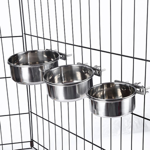 Hanging <strong>Dog</strong> <strong>Bowl</strong> Stainless Steel Bird Parrot Food Water <strong>Bowls</strong> Bunny Feeder With Hook - Product Image 3