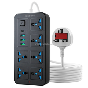<span class=keywords><strong>Regleta</strong></span> de Enchufes con Cable de Extensión de 6 Tomas, Enchufe con 3 Puertos USB y 1 Puerto Tipo-C, Cable de Extensión Resistente de 3 Metros y 2000W - Product Image 4