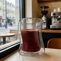 Tasse en verre à double paroi au design unique, résistante à la chaleur, pour café