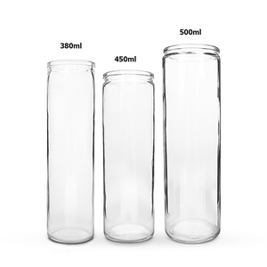 <span class=keywords><strong>Bouteille</strong></span> de bougie en verre cylindrique haute de 380 ml, 450 ml, 500 ml, porte-bougie votive - Product Image 6